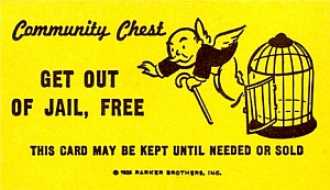 Monopoly Card reading Community Chest: Get Out of Jail Free