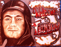 "Welcome to Terrorland" book graphic of Mohamed Atta in WWII-era bomber pilot outfit